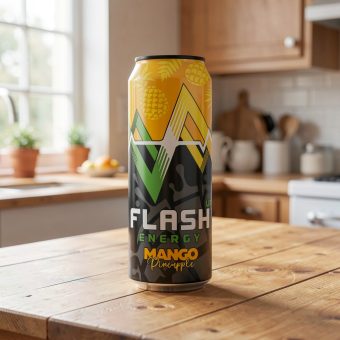 Энергетик Flash Up (Флэш Ап) Energy манго ананас, жёлтый, 0.45 л