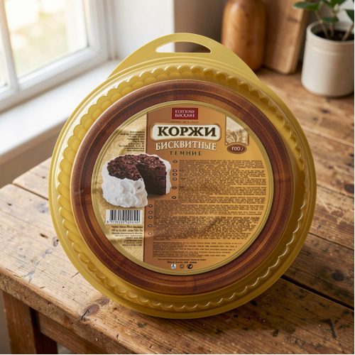 Корж Русский Бисквит тёмный, 400г