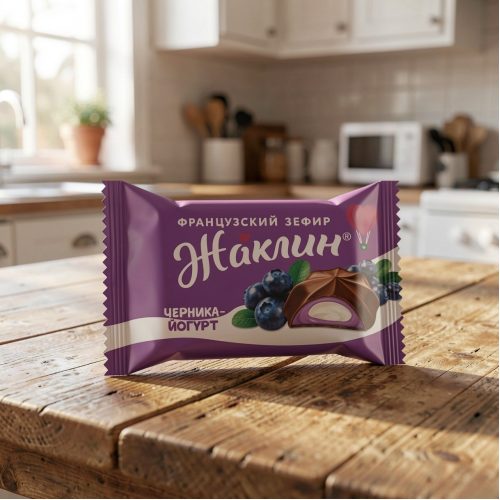 Конфеты Славянка Жаклин французский зефир со вкусом черника-йогурт, 1000г