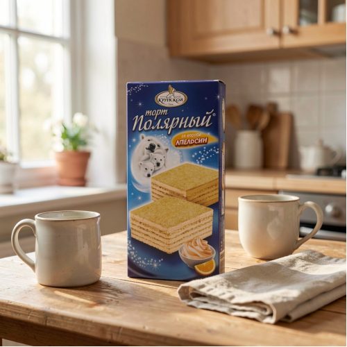Торт Славянка КФ им. Крупской полярный со вкусом апельсина, 213г