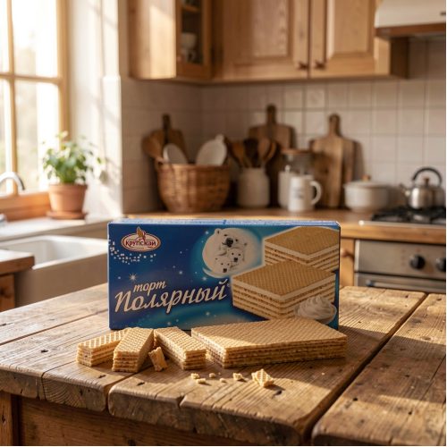 Торт Славянка КФ им. Крупской полярный со вкусом клубника со сливками, 213г
