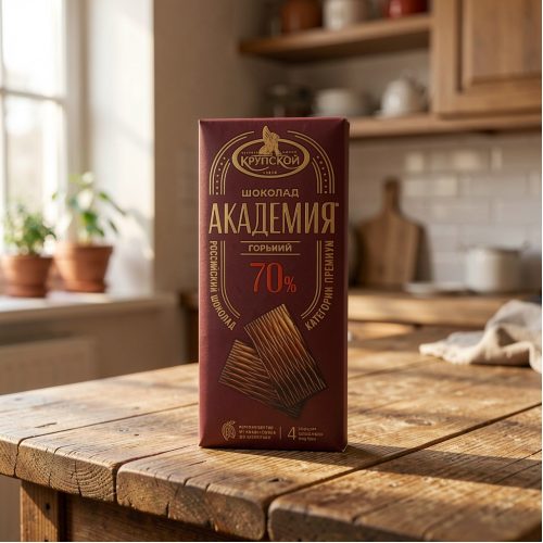 Шоколад Славянка КФ им. Крупской академия порционный горький 70% какао, 88г