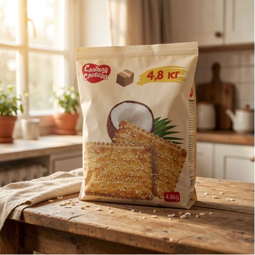 Крекер Сладкая Слобода Парижанка с кунжутом и кокосовой стружкой, 4,8кг