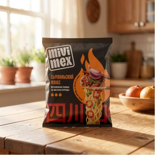 Лапша быстрого приготовления Мивимекс, Сычуаньский микс с курицей, острая, 45г