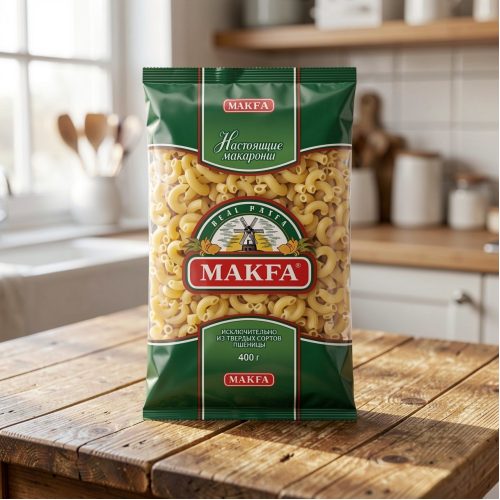 Макароны Макфа Рожки гладкие, 400г