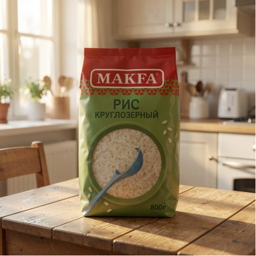 Рис Макфа шлифованный круглозерный, 800г