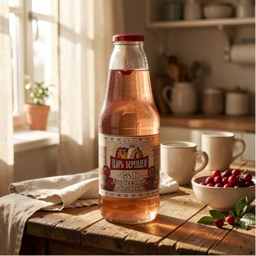 Сок берёзовый Царь Берендей, брусника, 1.5 л