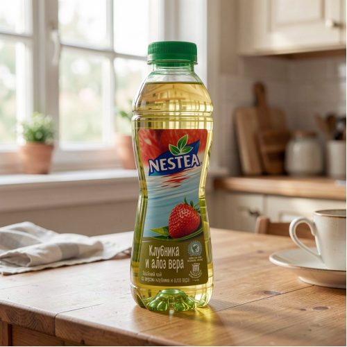 Чай Nestea зелёный, клубника-алоэ, 0.5 л