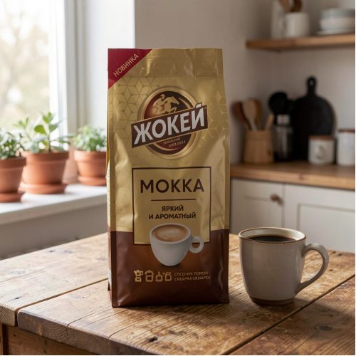 Кофе Жокей Мокка Молотый с Доб Цикория, 200г