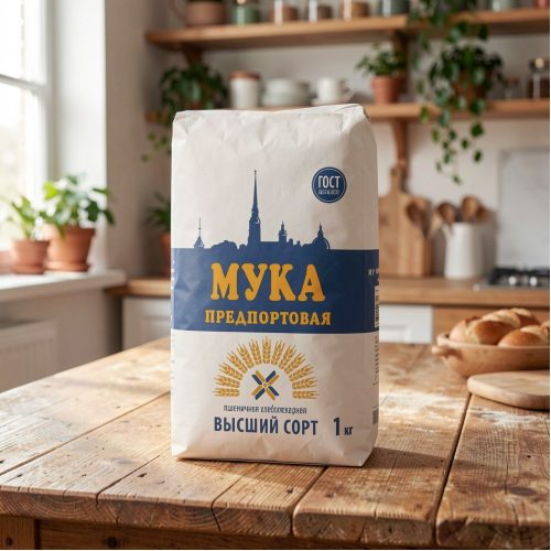 Мука пшеничная Предпортовая в/с, 1кг