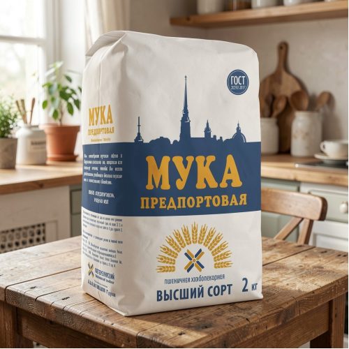 Мука пшеничная Предпортовая, 2кг