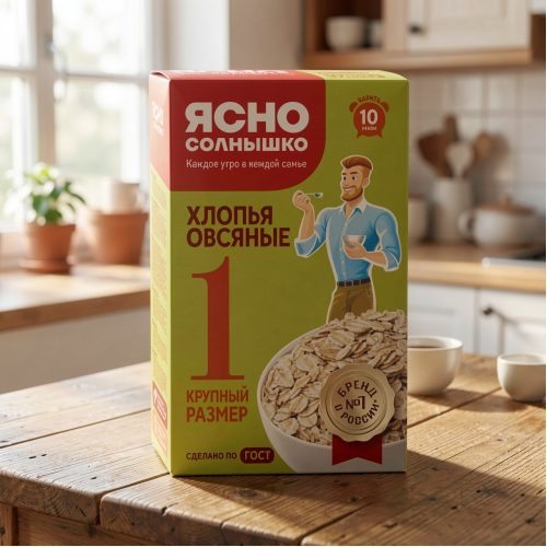 Хлопья овсяные Ясно Солнышко №1, 500г