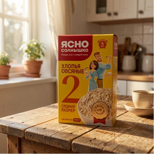 Хлопья овсяные Ясно Солнышко №2, 500г