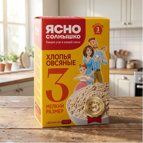 Хлопья овсяные Ясно Солнышко №3, 350г