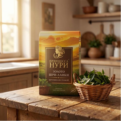 Чай Принцесса Нури Золото Шри-Ланки (крупнолистовой), 100г, 0.1