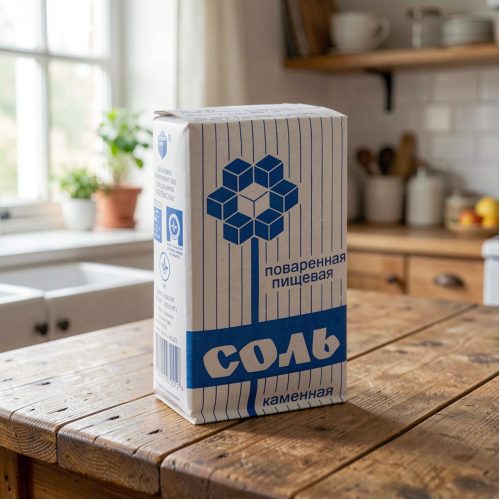 Соль Илецк поваренная пищевая каменная (картон), 1кг, 1