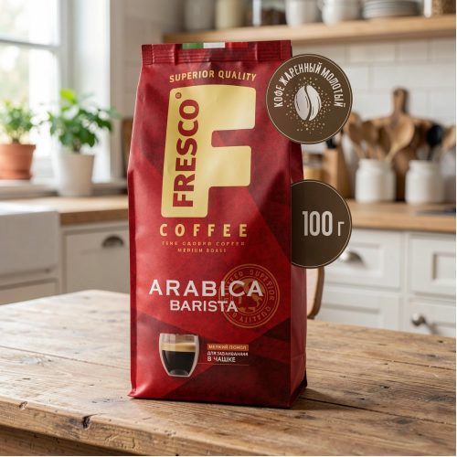 Кофе Фреско Арабика Бариста 100 г молотый для чашки