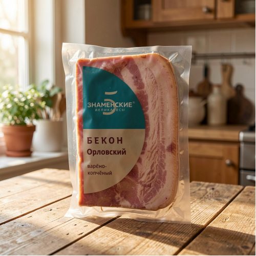 Бекон Орловский, копчёно-варёный, 350 г