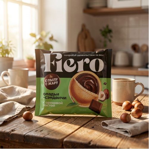 Оладьи-сэндвичи Fiero с ореховой пастой, 60 г