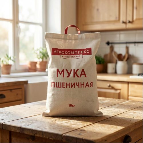 Мука пшеничная Агрокомплекс хлебопекарная в/с, 10 кг