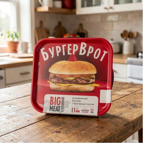 Бургер с говядиной и бургерным соусом, 130 г