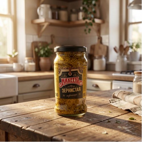 Горчица Махеевъ зернистая, 190г