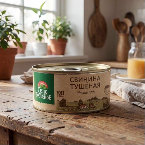 Говядина Село Зелёное тушёная в/с, 325 г