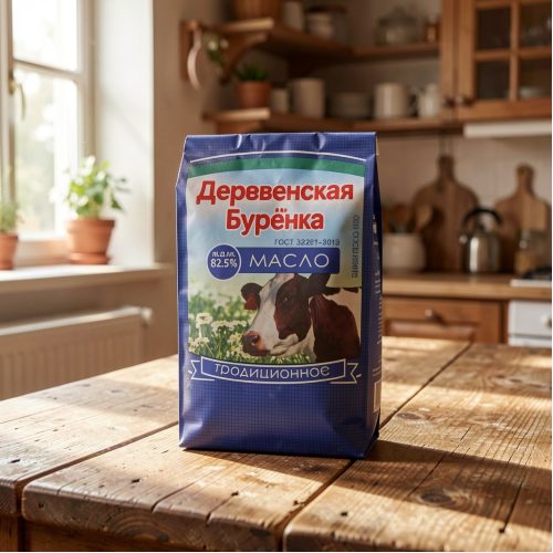 Масло Деревенская бурёнка сладкосливочное несолёное 82.5%, 180 г