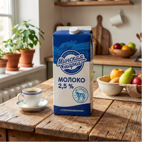 Молоко Минская марка стерилизованное 2.5%, 1 л