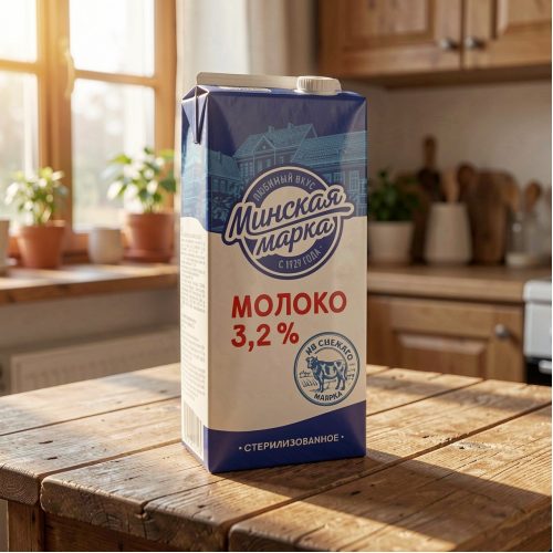 Молоко Минская марка стерилизованное 3.2%, 1 л