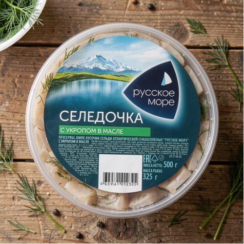 Сельдь Атлантик Фиш слабосолёная 400-500, ведро, 5 кг