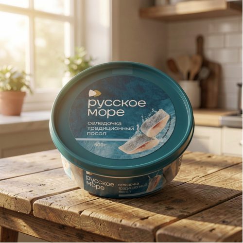 Сельдь слабосолёная Классика кусочки, ведро, 500 г