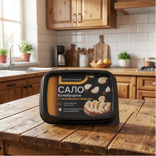 Сало Браво бутербродное нежное с чесноком и перцем, 150 г