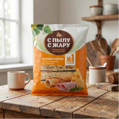 Блинчики С Пылу с Жару с ветчиной и сыром, 6 кг