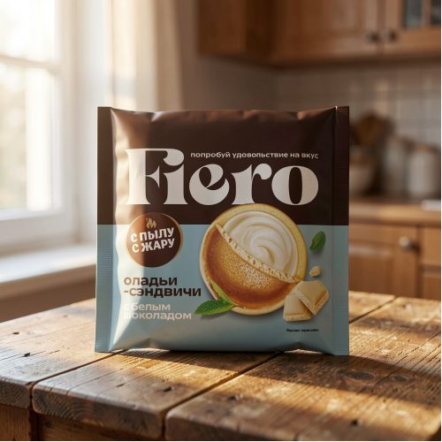 Оладьи-сэндвичи Fiero с белым шоколадом, 60 г