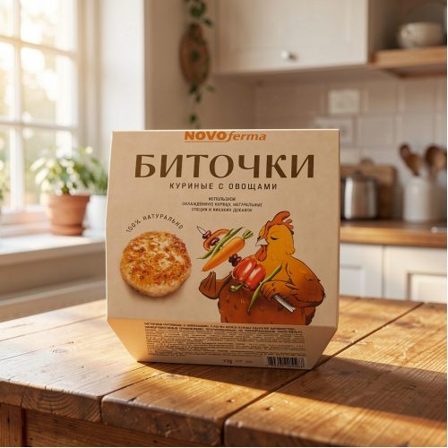 Биточки куриные с овощами, 450 г