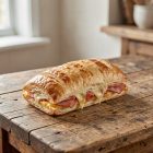 Слойка дрожжевая с ветчиной и сыром, 90 г