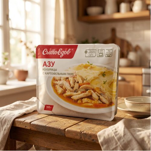 Азу Сытоедов из курицы с картофельным пюре, 300 г