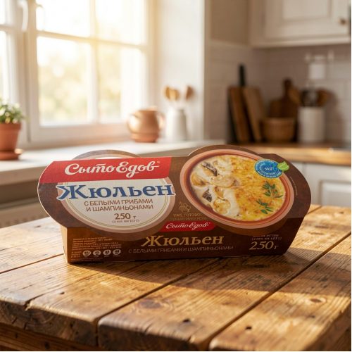 Жюльен Сытоедов с белыми грибами и шампиньонами, 250 г
