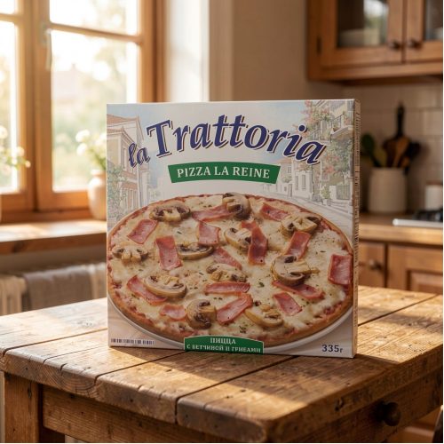 Пицца La Trattoria с ветчиной и грибами, 335 г