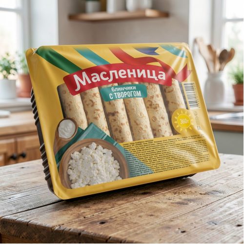 Блинчики Морозко с творожной начинкой Масленица Трубочкой, 6 кг