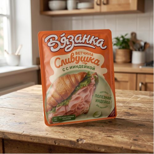 Ветчина Вязанка Сливушка с индейкой, нарезка, 100 г