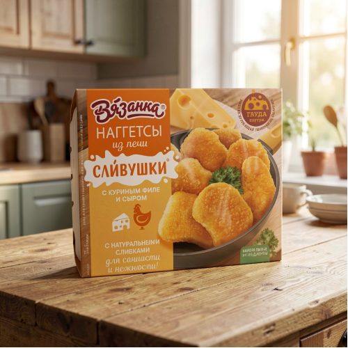 Наггетсы Вязанка с куриным филе и сыром Из печи Сливушки, 250 г