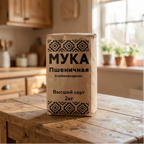Мука пшеничная Агрокомплекс хлебопекарная высший сорт, 2 кг