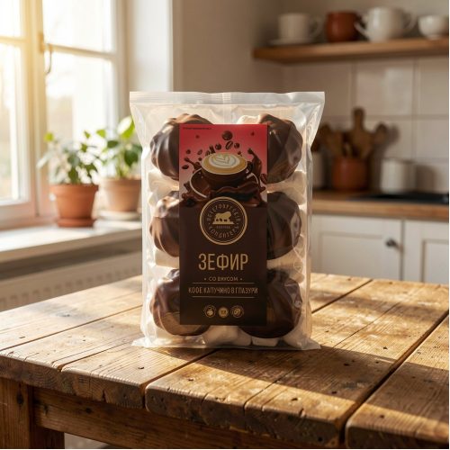 Зефир Кофе капучино в глазури ароматизированный, 3.5 кг