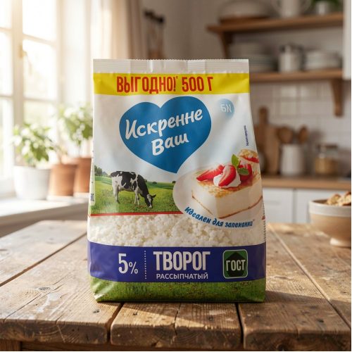 Творог Искренне Ваш рассыпчатый 5%, 500 г