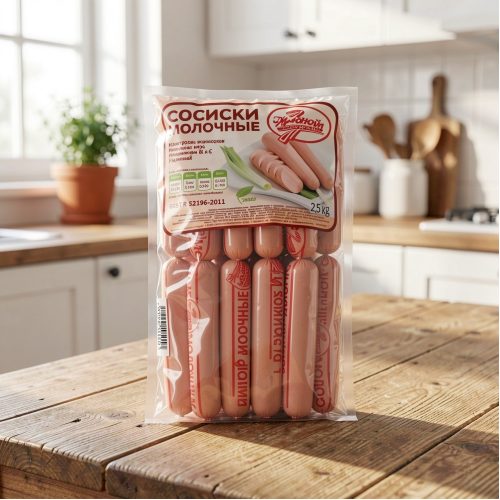 Сосиски Мясной гурман Молочные категория Б, 2.5 кг