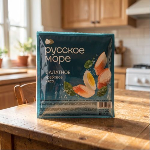 Мясо крабовое Русское море Салатное, охлаждённое, 200 г