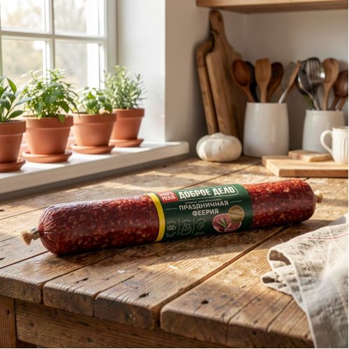 Колбаса Праздничная, сырокопчёная, 100 г