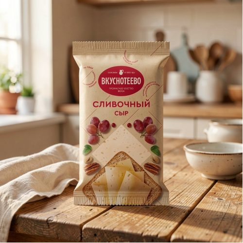 Сыр Вкуснотеево Сливочный 45% ГОСТ Р 52686-2006